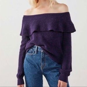 NWT - Kimchi Blue Purple off the shoulder sweater